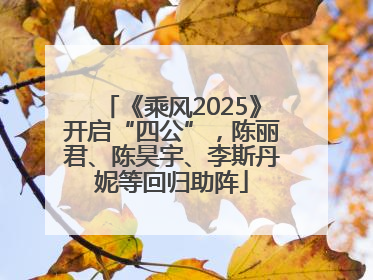 《乘风2025》开启“四公”，陈丽君、陈昊宇、李斯丹妮等回归助阵