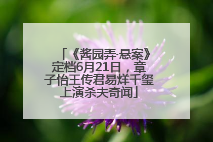 《酱园弄·悬案》定档6月21日，章子怡王传君易烊千玺上演杀夫奇闻