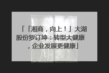 「湘商，向上！」大湖股份罗订坤：转型大健康，企业发展更健康
