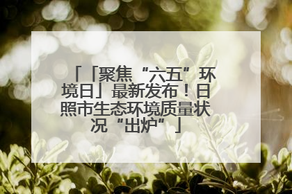 「聚焦“六五”环境日」最新发布！日照市生态环境质量状况“出炉”