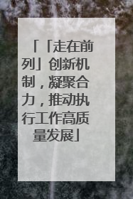 「走在前列」创新机制，凝聚合力，推动执行工作高质量发展