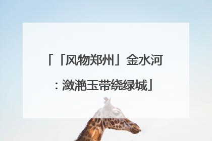 「风物郑州」金水河：潋滟玉带绕绿城