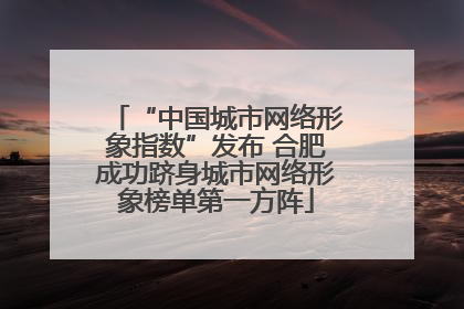 “中国城市网络形象指数”发布 合肥成功跻身城市网络形象榜单第一方阵