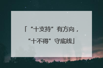 “十支持”有方向，“十不得”守底线