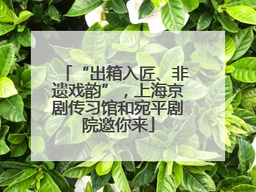 “出箱入匠、非遗戏韵”，上海京剧传习馆和宛平剧院邀你来