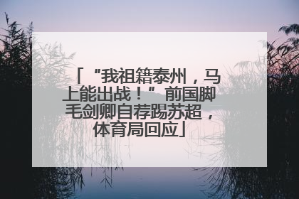 “我祖籍泰州，马上能出战！”前国脚毛剑卿自荐踢苏超，体育局回应