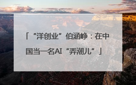 “洋创业”伯涵峥：在中国当一名AI“弄潮儿”