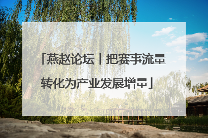 燕赵论坛丨把赛事流量转化为产业发展增量