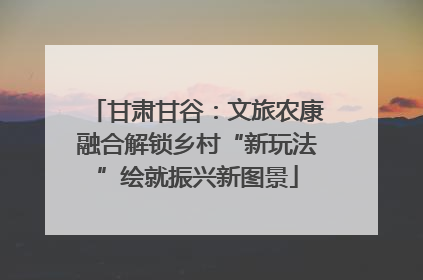 甘肃甘谷：文旅农康融合解锁乡村“新玩法”绘就振兴新图景