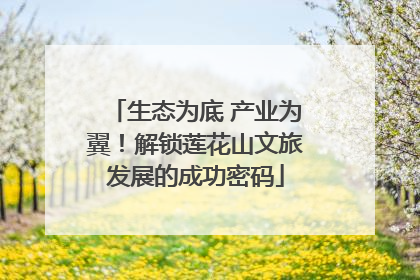 生态为底 产业为翼！解锁莲花山文旅发展的成功密码