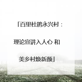 百里杜鹃永兴村：理论宣讲入人心 和美乡村焕新颜