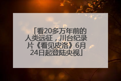 看20多万年前的人类远征，川台纪录片《看见皮洛》6月24日起登陆央视