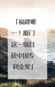 福建唯一！厦门这一项目获中国专利金奖