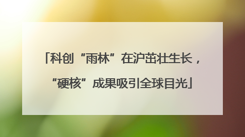 科创“雨林”在沪茁壮生长，“硬核”成果吸引全球目光