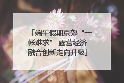 端午假期京郊“一帐难求” 露营经济融合创新走向升级