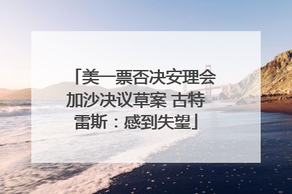 美一票否决安理会加沙决议草案 古特雷斯：感到失望