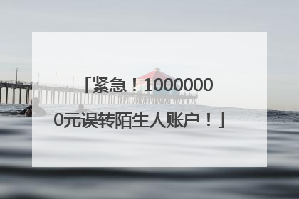 紧急！10000000元误转陌生人账户！