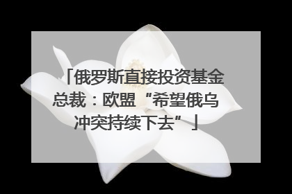 俄罗斯直接投资基金总裁：欧盟“希望俄乌冲突持续下去”