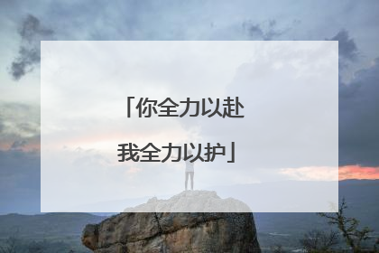 你全力以赴 我全力以护