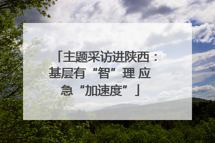 主题采访进陕西：基层有“智”理 应急“加速度”
