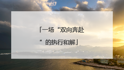 一场“双向奔赴”的执行和解