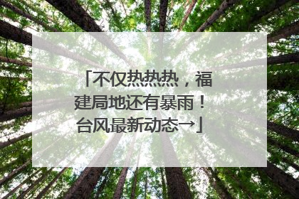 不仅热热热，福建局地还有暴雨！台风最新动态→