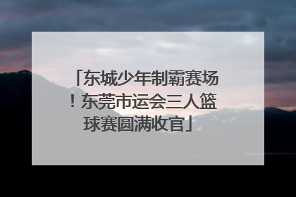 东城少年制霸赛场！东莞市运会三人篮球赛圆满收官