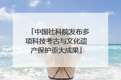 中国社科院发布多项科技考古与文化遗产保护重大成果