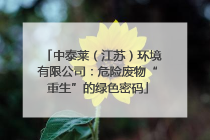 中泰莱（江苏）环境有限公司：危险废物“重生”的绿色密码