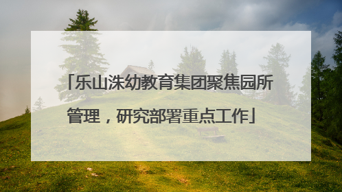 乐山洙幼教育集团聚焦园所管理，研究部署重点工作