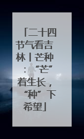 二十四节气看吉林丨芒种：“芒”着生长，“种”下希望