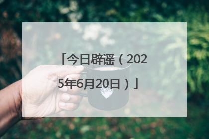 今日辟谣（2025年6月20日）