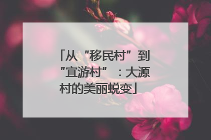 从“移民村”到“宜游村”：大源村的美丽蜕变