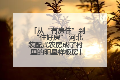 从“有房住”到“住好房” 河北装配式农房成了村里的明星样板房