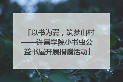 以书为翼，筑梦山村——许昌学院小书虫公益书屋开展捐赠活动