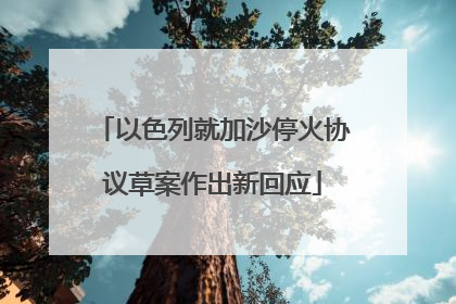 以色列就加沙停火协议草案作出新回应