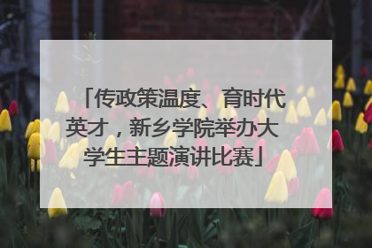 传政策温度、育时代英才，新乡学院举办大学生主题演讲比赛