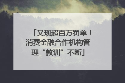 又现超百万罚单！消费金融合作机构管理“教训”不断