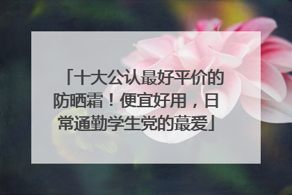 十大公认最好平价的防晒霜！便宜好用，日常通勤学生党的蕞爱
