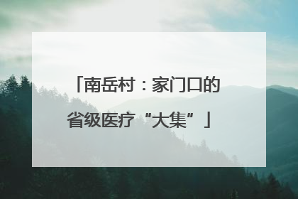 南岳村：家门口的省级医疗“大集”