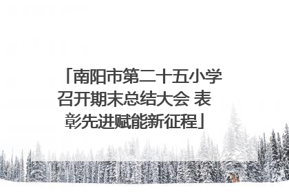 南阳市第二十五小学召开期末总结大会 表彰先进赋能新征程