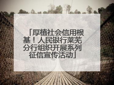 厚植社会信用根基！人民银行莱芜分行组织开展系列征信宣传活动