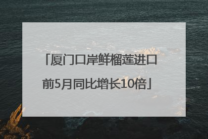 厦门口岸鲜榴莲进口 前5月同比增长10倍