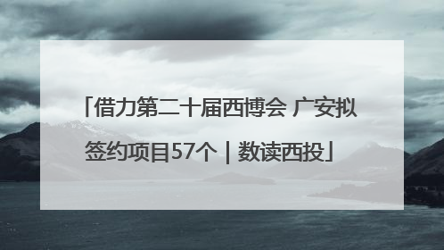 借力第二十届西博会 广安拟签约项目57个｜数读西投