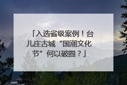 入选省级案例！台儿庄古城“国潮文化节”何以破圈？