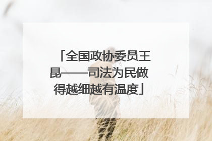 全国政协委员王昆——司法为民做得越细越有温度