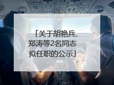 关于胡艳兵、郑涛等2名同志拟任职的公示
