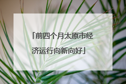 前四个月太原市经济运行向新向好
