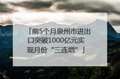 前5个月泉州市进出口突破1000亿元实现月份“三连增”