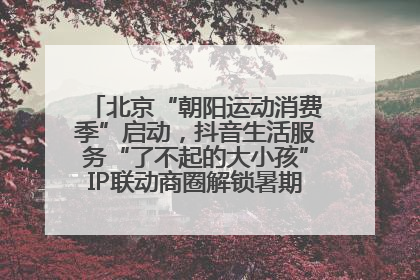 北京“朝阳运动消费季”启动，抖音生活服务“了不起的大小孩”IP联动商圈解锁暑期亲子消费新场景